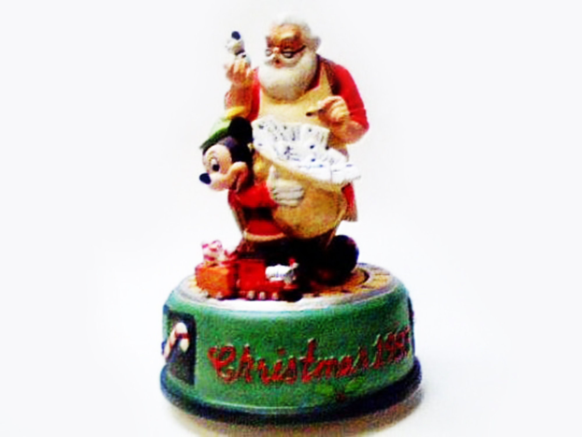 Vintage Music Box Disney Christmas 1993 Mickey Lends Musical