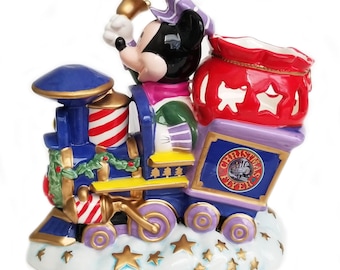 Mickey Mouse Christmas, Disney Mickey Mouse, Mickey Mouse Figurines, Vintage Mickey Mouse, Vintage Disney, Mickey Mouse,Christmas Locomotive