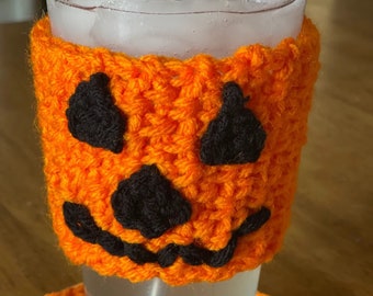 Jack-O-Lantern Coffee Mug Cozy PDF Pattern