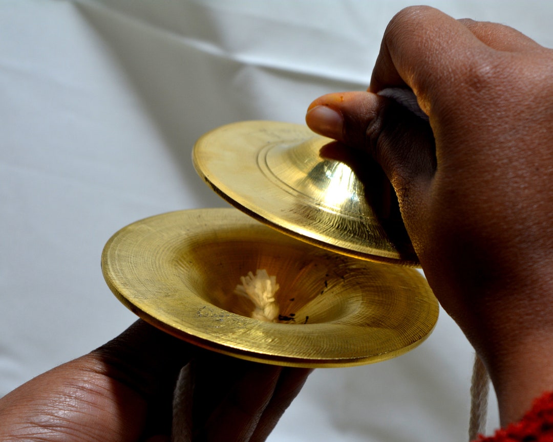 Manjira Handmade Brass Hand Cymbals Brass Manjira Manjeera Pair Indian