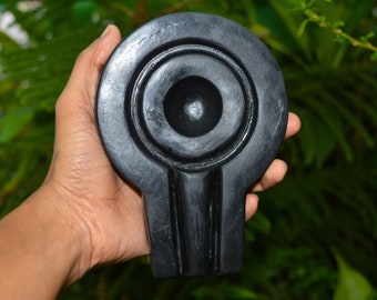 5" Inch Black Marble Shiva Yoni Base Handmade Hindu gift Decor Item Hinduism Religious Gift/ Temple Decor/ Idols  Room & Pooja Room ~I-5637