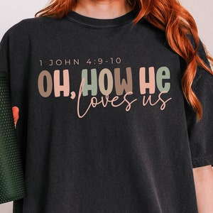 Boho Oh How He Loves Us SVG PNG: Christian Bible Verse (Cricut Cut File)