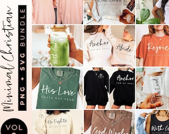 Christian Quote SVG PNG Bundle: Bible Verse Designs (Digital Download)