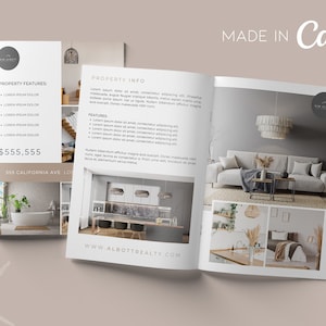 Real Estate Listing Brochure: Editable Canva Template (A4 4-Page)