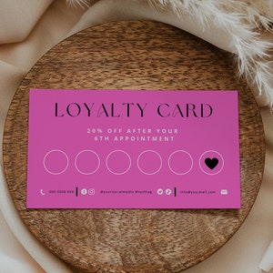 Pink and Black Loyalty Card Bundle | Beauty Referral | Lash Business Card | Salon Loyalty Cards | Loyalty Punch Card | VIP Rewards Card