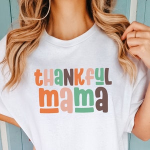 Dankbare Mama SVG PNG: Retro Herbst Shirt Design (Cricut Datei)
