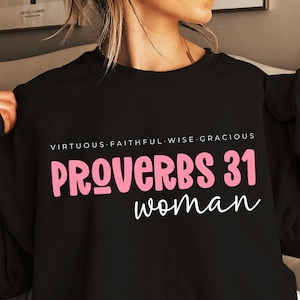 Retro Proverbs 31 Kobieta PNG | Chrześcijański PNG | Cytat z wersetu biblijnego | Koszulka walentynkowa | Sublimacja PNG | Plik Cricut Cut | Prezent na Walentynki