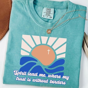 Retro Spirit Lead Me Where My Trust is Without Borders PNG | Christian Sublimation Design | Aesthetic Bible Verse Shirt | Cricut Cut File