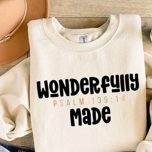 Wunderbar gemacht PNG | christlichen PNG | Religiöses Png | Anbetung Shirt | Png Sublimation | Cricut Cut-Datei | Bibel Vers PNG Design | Psalmen