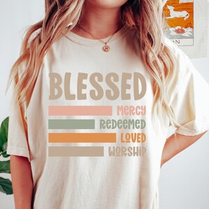 Boho christlichen PNG | Retro gesegnete Barmherzigkeit eingelöst PNG | Religiöses Png | Anbetung Shirt | Png Sublimation | Cricut Cut-Datei | Bibel PNG Design