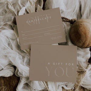 Boho Gift Certificate Printable Template Bundle | DIY Gift Voucher | Editable Gift Card | Spa Salon Certificate Canva | INSTANT DOWNLOAD