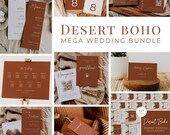 Desert Boho Wedding Signage Mega Bundle: Terracotta Canva Templates