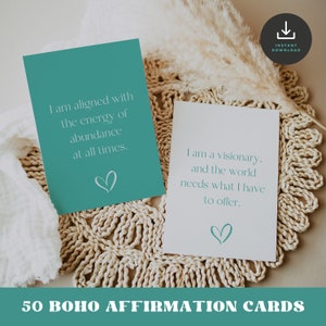 Frühstück bei Teal | 50 druckbare Affirmationskarten | Positive Zitate | Selbstpflege | Selbstliebe | Manifestieren | Audrey Hepburn | Geschenkidee