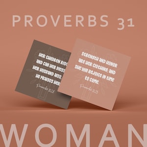 PLR Sprüche 31 Frau Bibel Schrift Karten Bundle + FREEBIE | Christliche Geschenkidee für Mama | Druckbare Bibel Vers Karten | Sofort Download