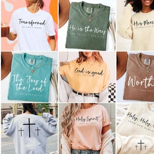Minimal Christian Quote PNG Bundle | Christian Sublimation Design | Aesthetic Bible Verse Shirt | Cricut File | Bible PNG | Faith Based Gift