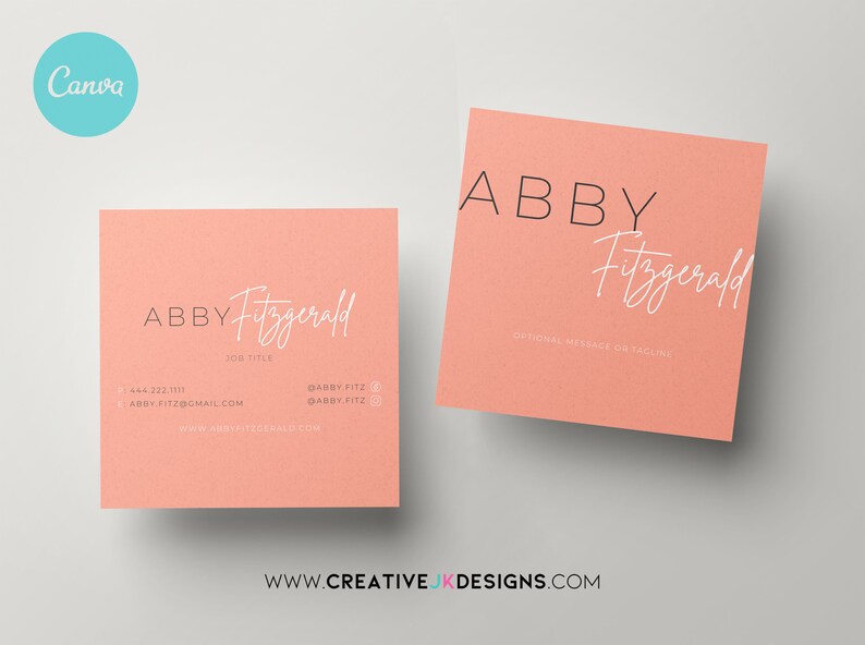 INSTANT DOWNLOAD Canva Editable Square Business Cards Square Etsy