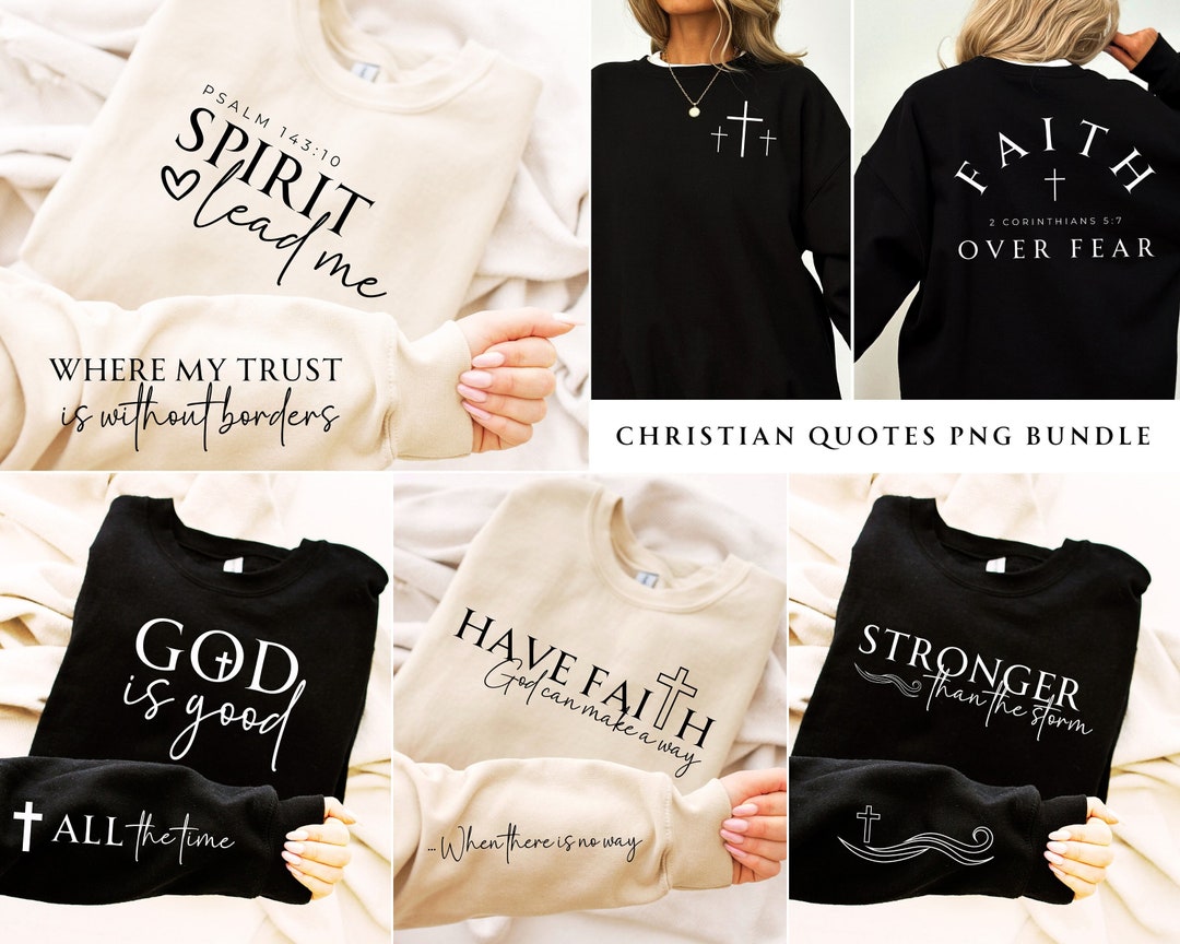 Christian Quotes PNG Bundle: Bible Verse Shirt Designs (Digital Download)