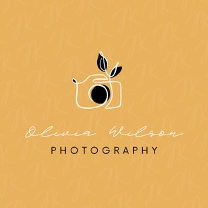 Boho Photography Logo: Modern Handwritten Design (Canva Template - Instant Download)