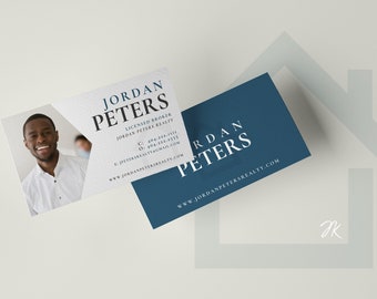 Minimalist Real Estate Business Card Template with Photo (Canva)