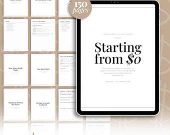 Cuaderno de trabajo de educación financiera desde cero en PDF / Planificador de presupuesto, Cuaderno de trabajo sobre mentalidad financiera, Inversiones para principiantes, Guía para la creación de riqueza en PDF