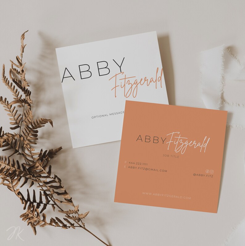 INSTANT DOWNLOAD Canva Editable Square Business Cards Square Etsy