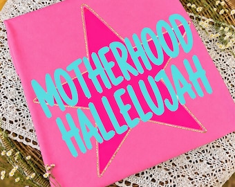 Motherhood Hallelujah PNG | Preppy Summer Viral PNG | Trendy Mama Summer Shirt Design | Hot Pink Teal Coquette PNG | Digital Download