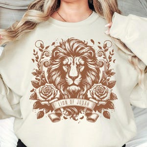 León de Judá Vintage PNG / Cita cristiana DIY / Diseño estético de la Biblia / Sublimación de camisetas cristianas / Clipart de cabeza de león / Descarga digital
