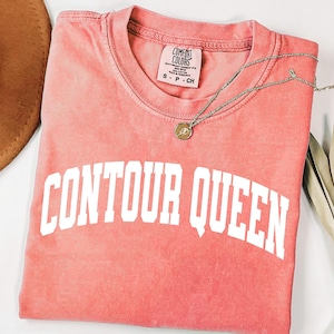 CONTOUR QUEEN Png / Varsity Png / Comfort Colors 1717 Design per maglietta / File per truccatori MUA / Design per sublimazione per Cricut Download istantaneo