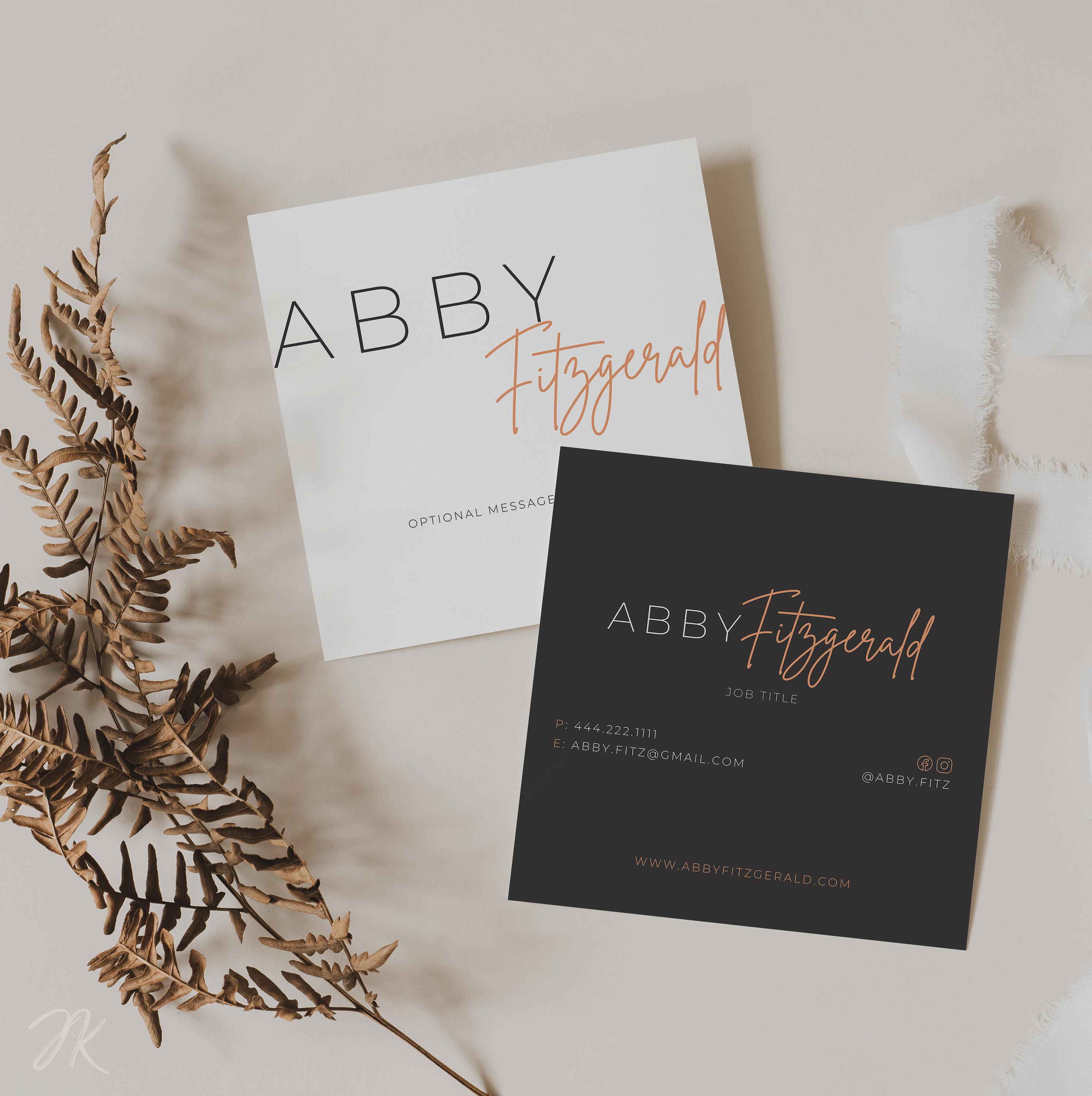 INSTANT DOWNLOAD Canva Editable Square Business Cards Square Business