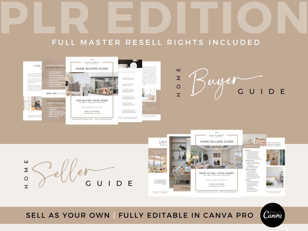 Real Estate Buyer Seller Guide Bundle: Realtor Templates (canva Pro) - Etsy