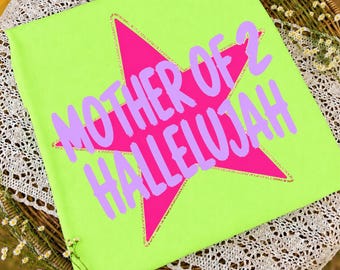 Mother of 2 Hallelujah PNG | Preppy Summer Viral PNG | Trendy Mom PNG | Hot Pink Coquette Mama Shirt Design | Digital Download