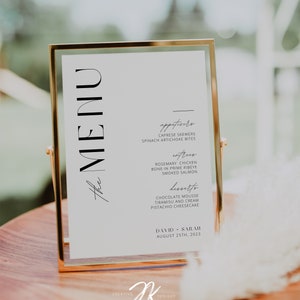 Elegant Minimalist Black and White Wedding Food Menu Bundle - Modern Stationery Set | Editable Canva Template | Printable Decor DIY Cards