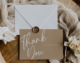 Boho Business Thank You Card | Editable DIY Template (Instant Download)