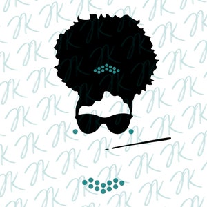 Audrey Hepburn Chica Negra Mágica SVG PNG EPS: Diseño Afroamericano