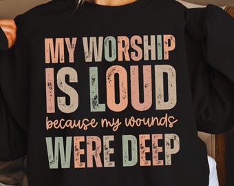 Distressed Boho Christian PNG Bundle: My Worship is Loud (Digital Download)