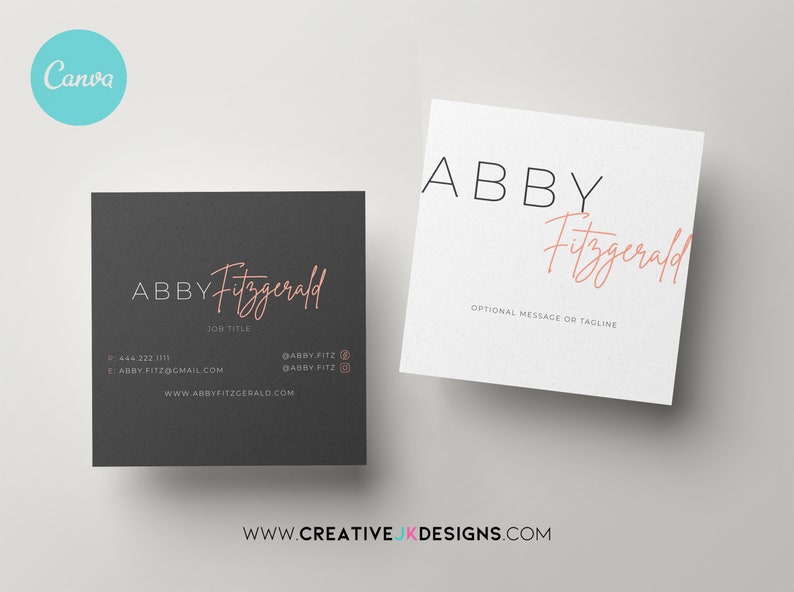 INSTANT DOWNLOAD Canva Editable Square Business Cards Square Etsy
