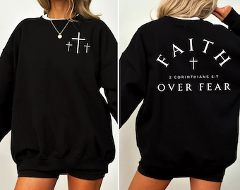 Faith Over Fear Christian Verse PNG: Bible Verse Shirt Design (Cricut, Sublimation)