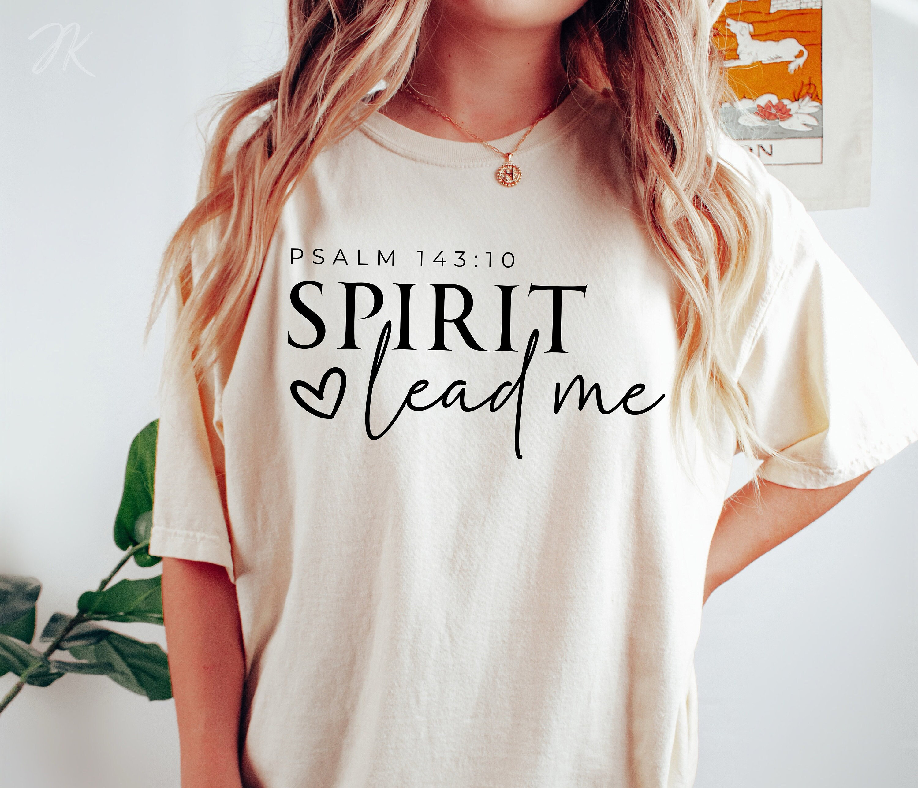 Maglietta Cristiana Donna 'Spirit Lead Me', Cotone Morbido, Maniche Corte, Regalo Di Fede, Taglie Comode