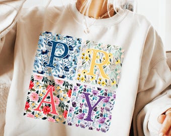 Floral Pray PNG: Cottagecore Christian Sublimation Design (Digital Download)