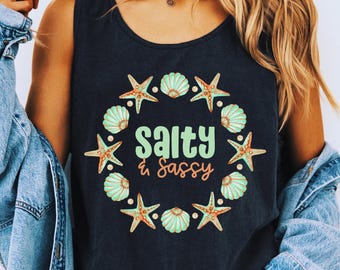 Citazione di Salty & Sassy Beach PNG: Design di conchiglie costiere (download digitale, uso commerciale OKAY