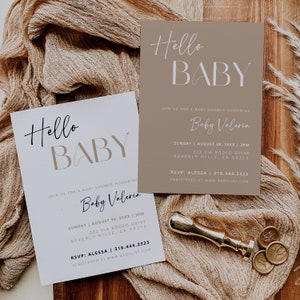 Boho Babyparty Bündel | Beige Weiß Schwarz Baby Shower Card Set | Minimal Dusche Einladen | Windel-Gewinnspiel | Bücher für Baby | Danke, Karte