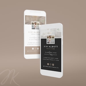 Bundel digitaal visitekaartje voor makelaar: modern luxe ontwerp (bewerkbare canva-sjabloon)