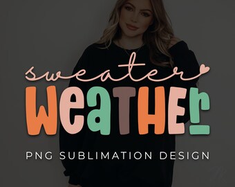 Maglione Meteo Retro SVG PNG / Design a sublimazione autunnale (download digitale)