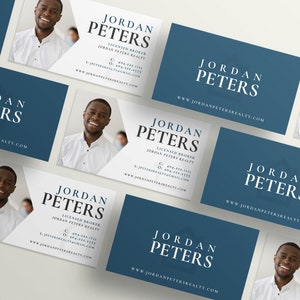 Real Estate Business Card Canva Template with Photo | Minimal Real Estate Business Cards | Canva Business Card | Realty Business Card