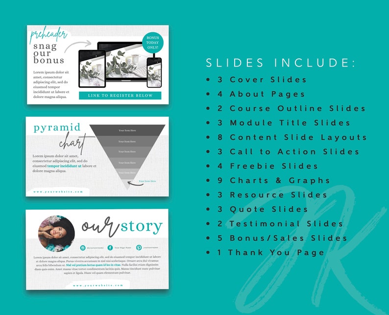 50 SLIDES Deck Template Canva Course Creator Slide Deck Etsy