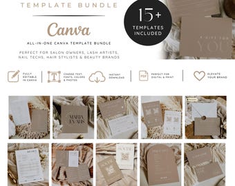 Boho Vol 2 Business Canva Templates Bundle: DIY Small Business Branding (Digital Download)