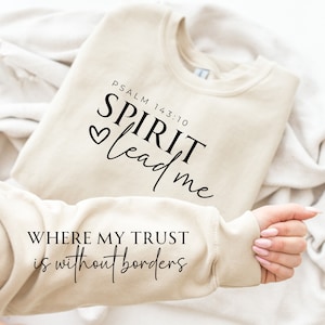 Spirito Guidami Versetto PNG / Design Sublimazione Cristiana / Maglietta Versetto della Bibbia Estetica / File di Taglio Cricut / Bibbia PNG / Maglietta Motivazionale Fai da Te