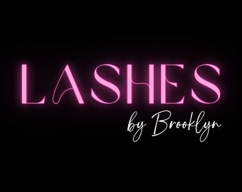 Redigerbar Neon Lash-logotyp: DIY Canva Pro Beauty Boutique-design