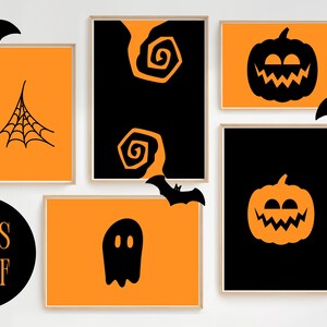 Retro Halloween Print Set: Boho Wall Art Decor (Digital Download)
