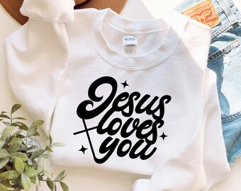 Jesus Loves You PNG Bundle: Retro Christian Design (Digital Download)
